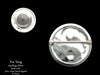 Yin Yang Lapel Pin or Yin Yang Brooch Sterling Silver