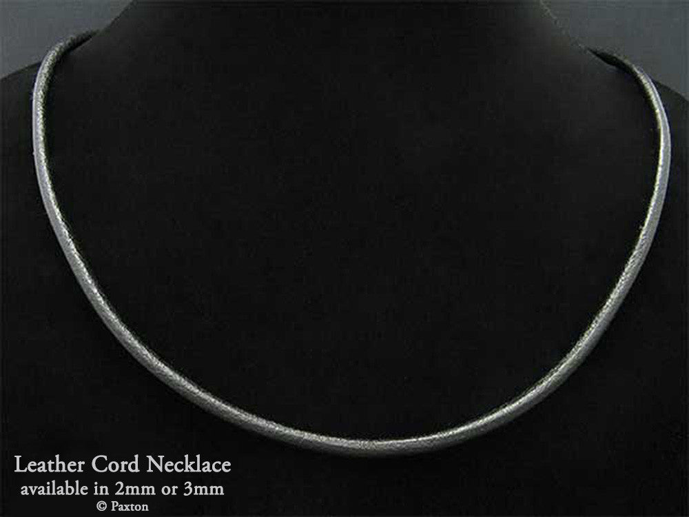 2mm Black Round Leather Cord Necklace W/ Silver Lobster Clasp
